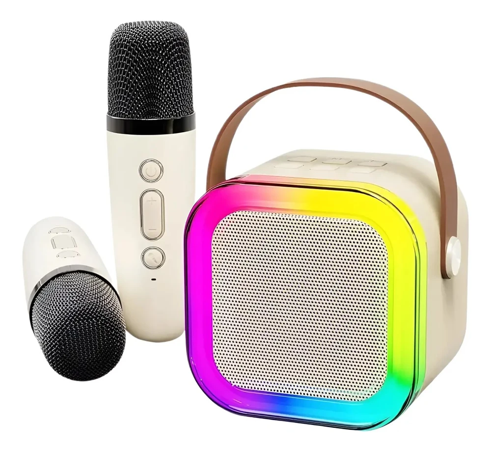 Prêmio 3 — Caixa de Som Karaokê Bluetooth com 2 Microfones sem Fio